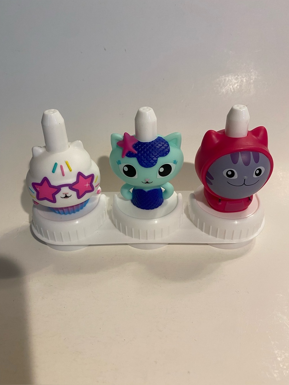 good2grow Gabby’s Dollhouse Bottle Toppers Lot of 3 Cakey, MerCat & DJ Catnip